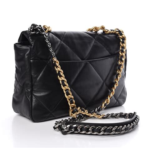 chanel ruthenium flap bag|CHANEL Lambskin Quilted Large Chanel 19 Flap Black.